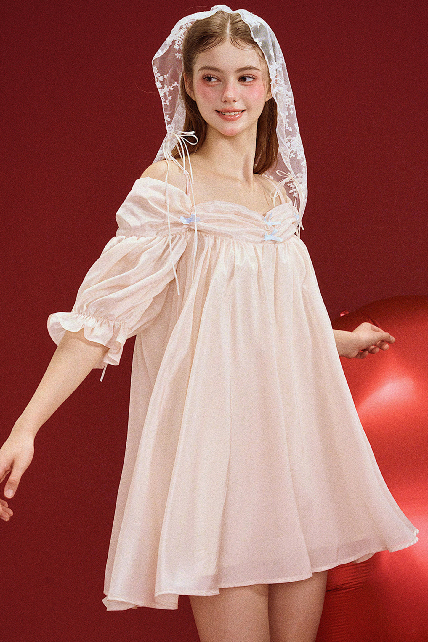 Almond Macaroon One Shoulder Nightdress