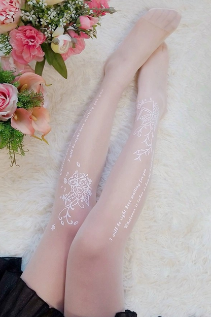 シアーデザインキュートロリータタイツ