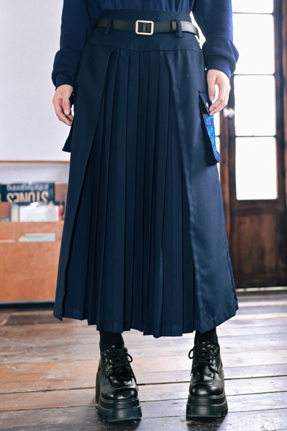 Slimming Jellyfish Stitch Pleated Skirt