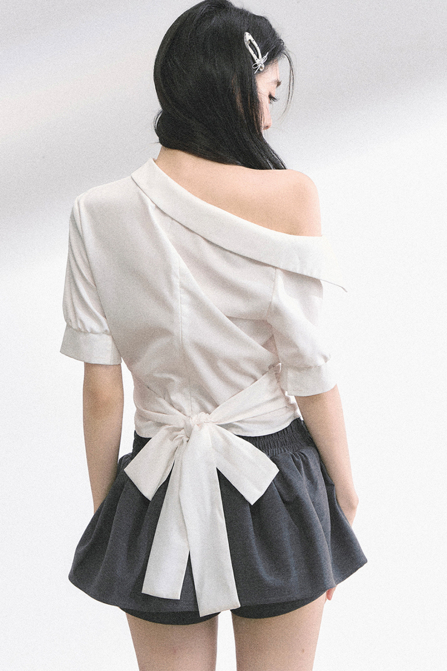 バッグリボンワンショルダートップス