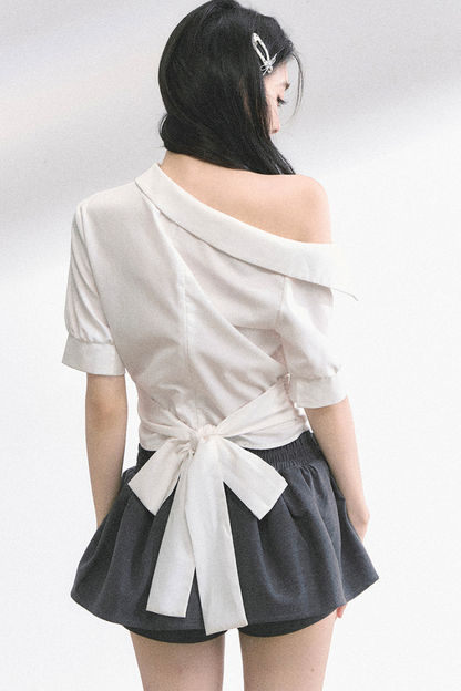 バッグリボンワンショルダートップス