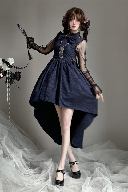 Sleeveless Fishtail Elegant Dress + Sheer Top