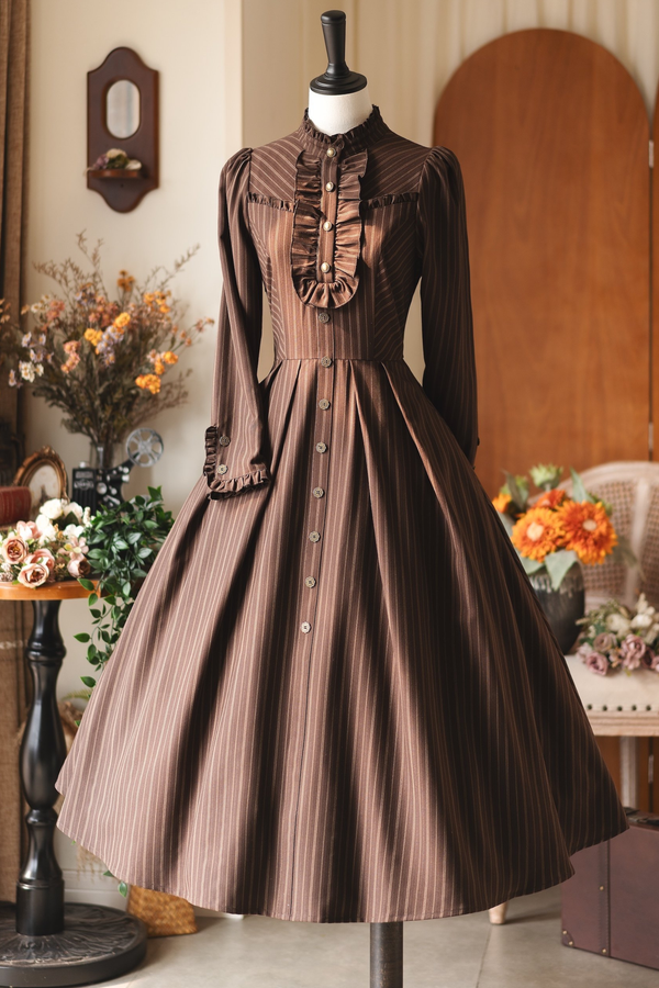 Forest Stripe Retro Lolita Dress