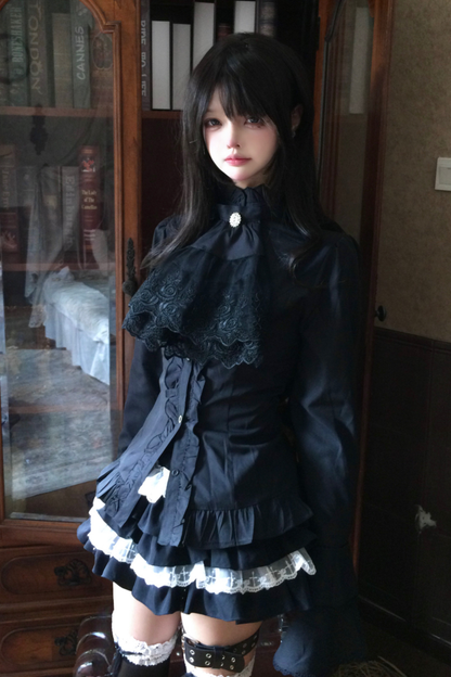 Gothic Elegant Shirt + Skirt