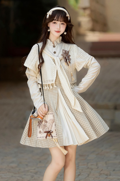 Retro Island Check Dress + Outerwear