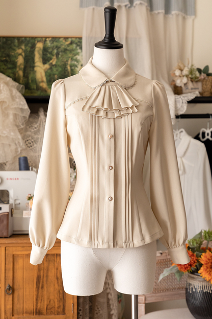 Retro Elegant Waist Cinching Blouse