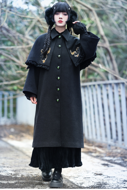 刺繍チャイナロングコート