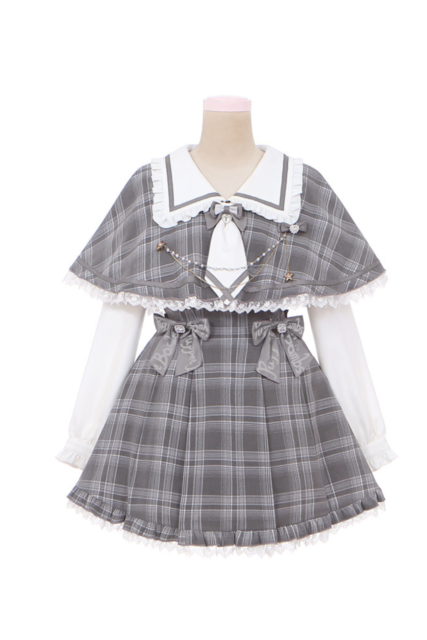 Kariertes Süß-Cape-Design-Kleid