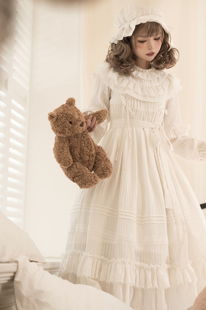 クラシカルピュアホワイトドールドレス+ベビーハット