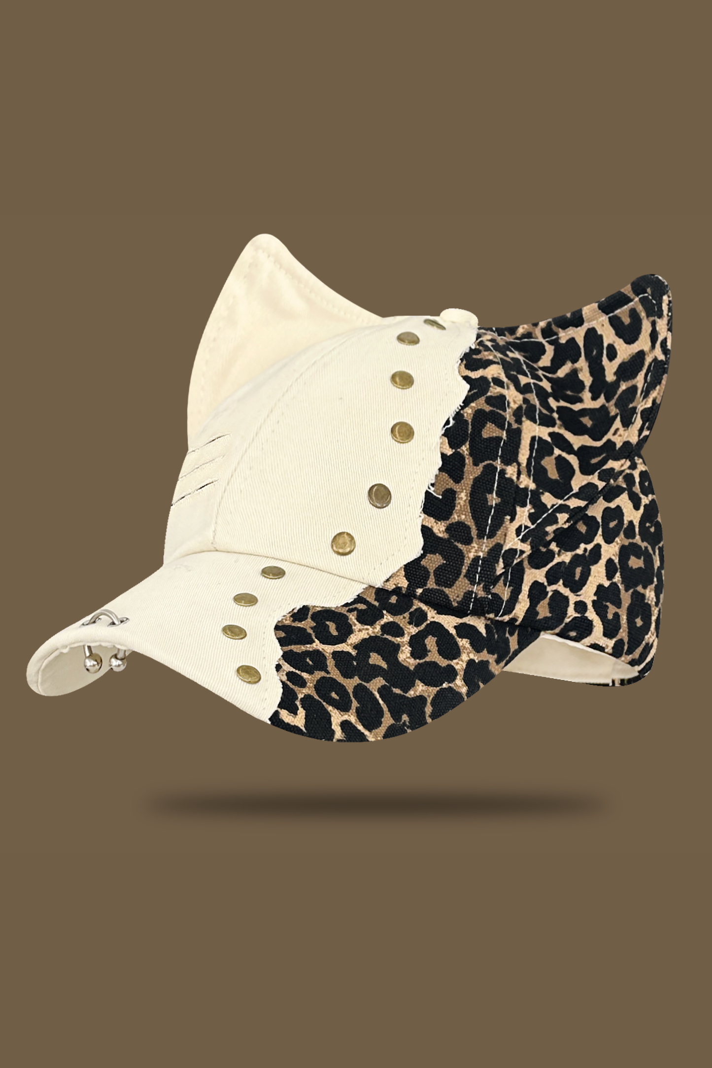 Leopard Print Cat Ear Cap