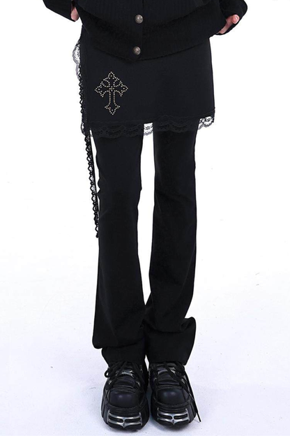 ゴシックスリムクロスエプロンパンツ