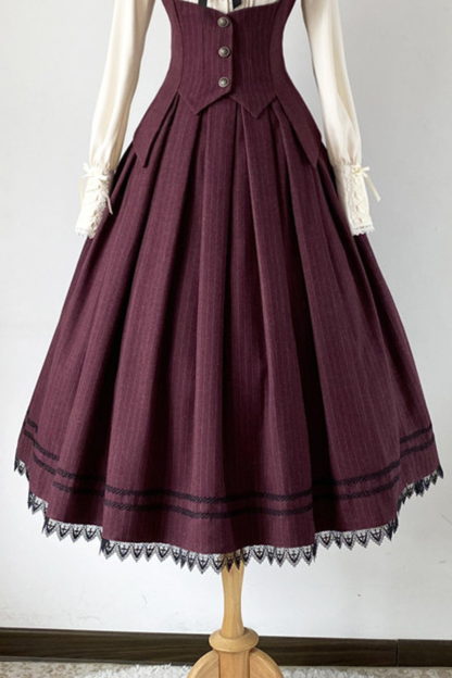 Retro Stripe Letter Skirt