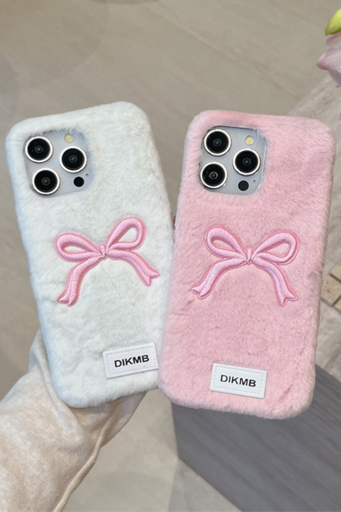 Sweet Ribbon Milky Fur iPhone Case