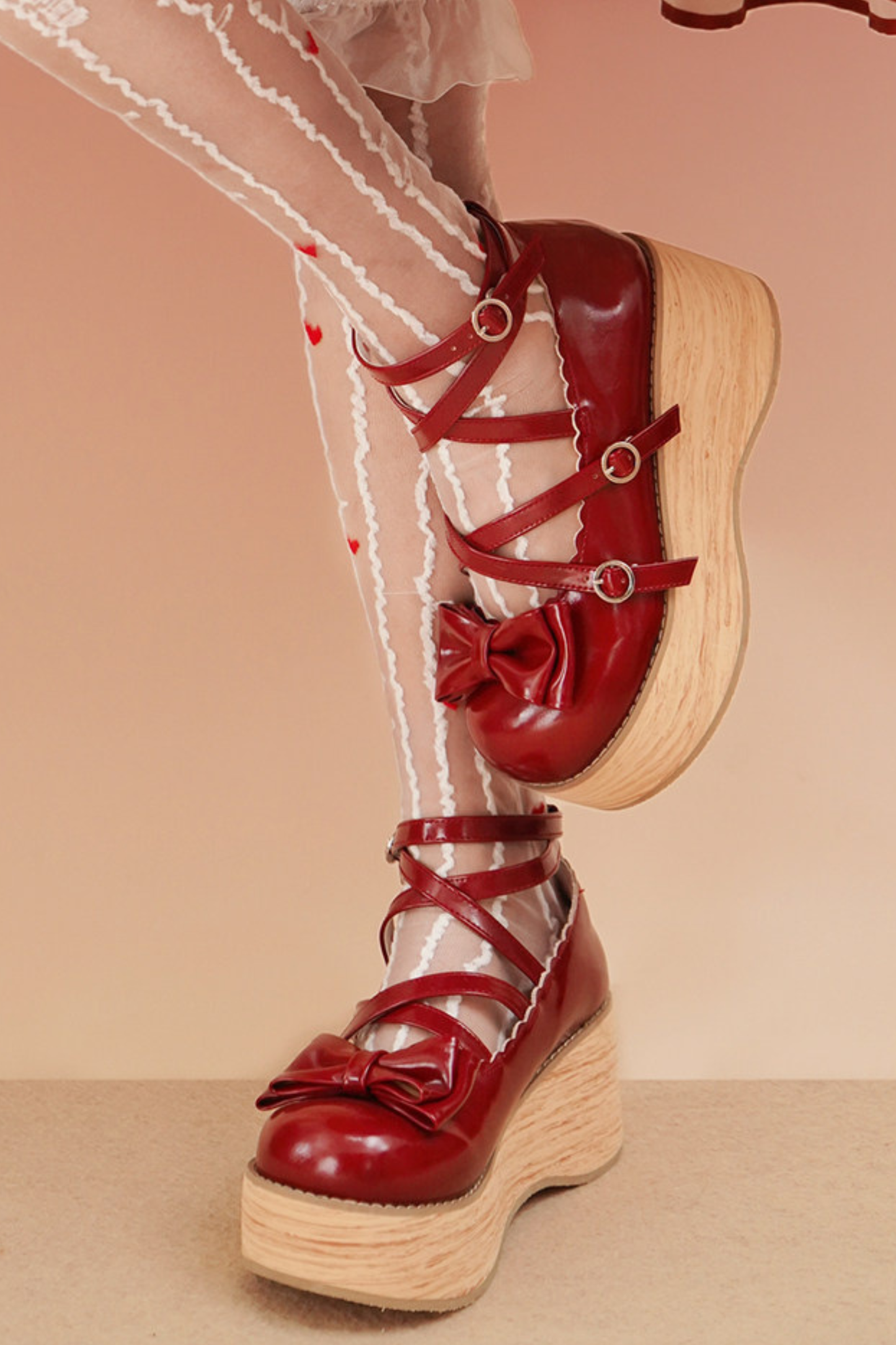 リボンフラットロリータシューズ