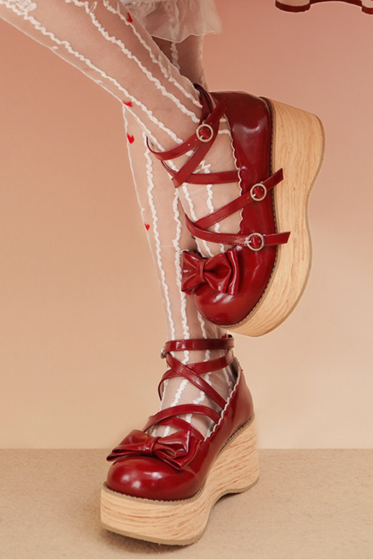 リボンフラットロリータシューズ