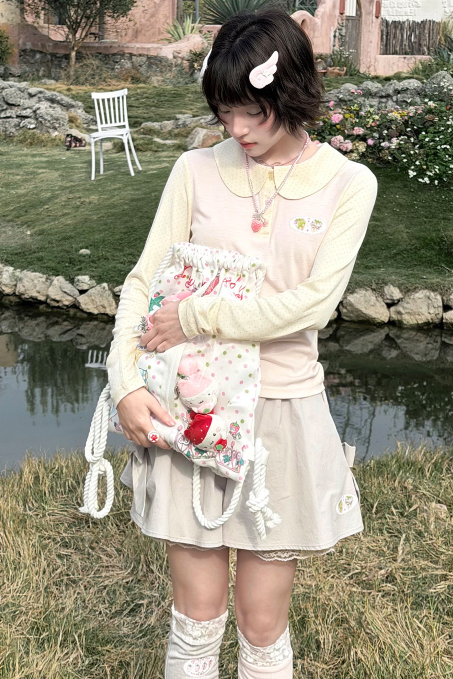 슈가 하트 긴팔 상의 + 스커트