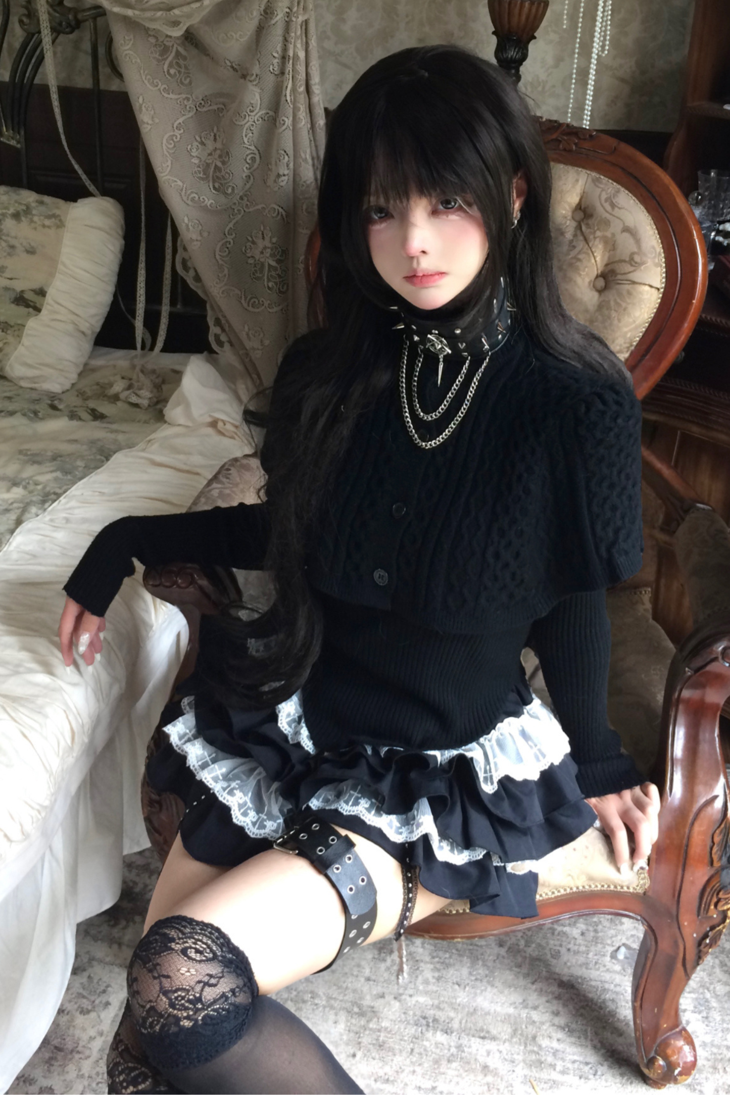 フレンチダークトップス+ケーキスカート