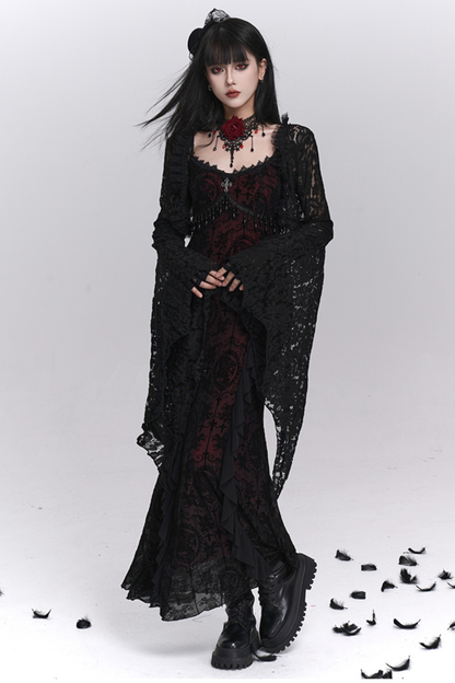 ゴシックキャミソールドレス＋シアートップス