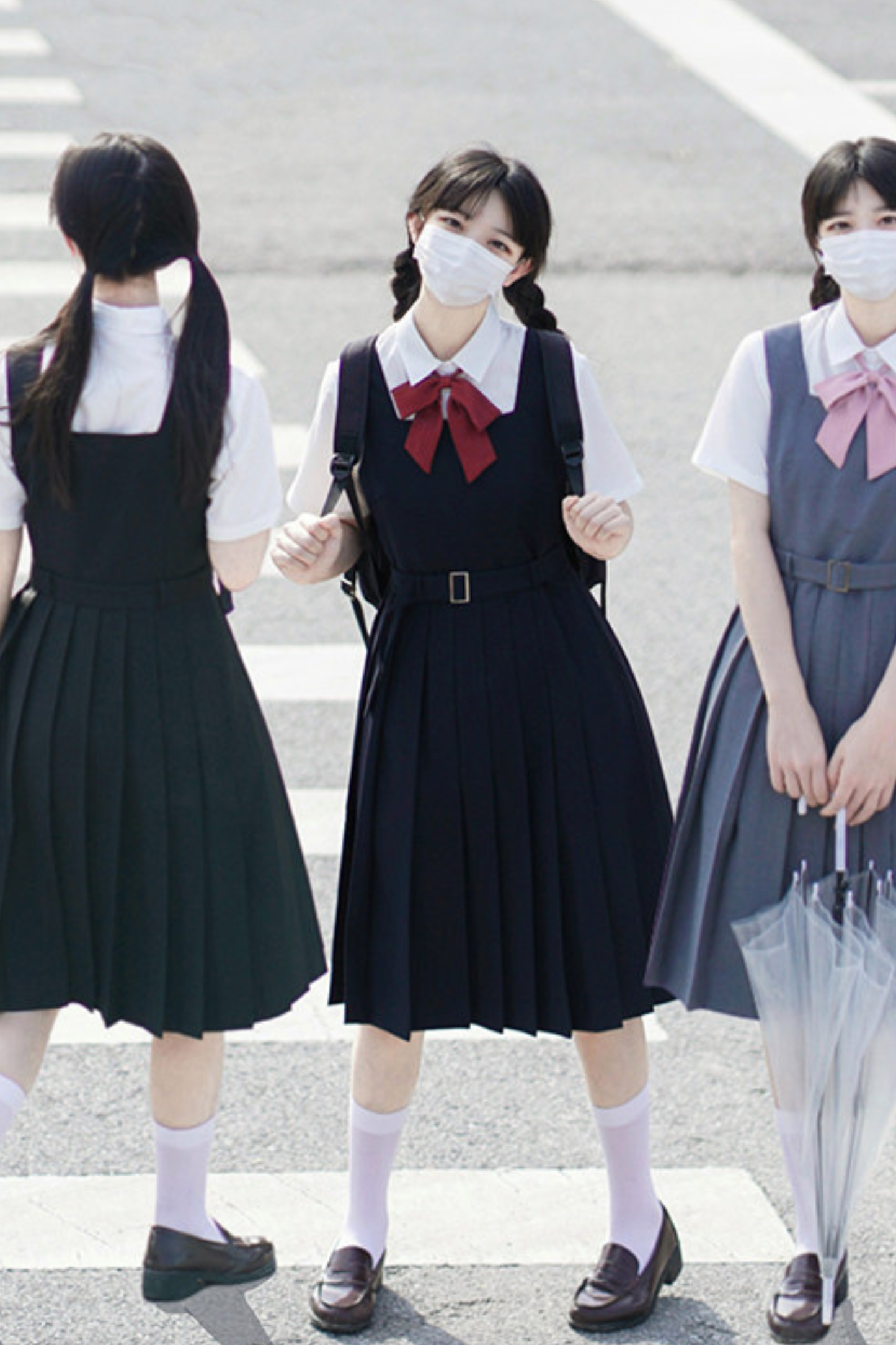 Retro College Plissee-Westenkleid