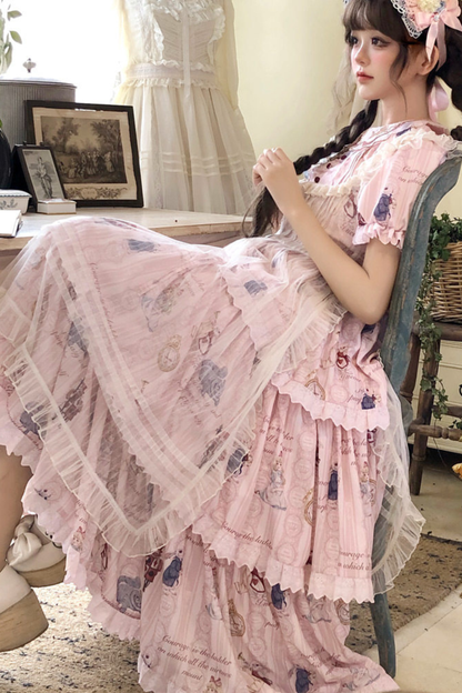 愛麗絲夢境洋裝+疊層洋裝+吊帶裙+襯衫+裙子+背心裙+配飾