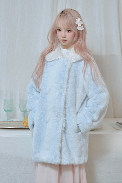 Gradient Rabbit Fur Coat