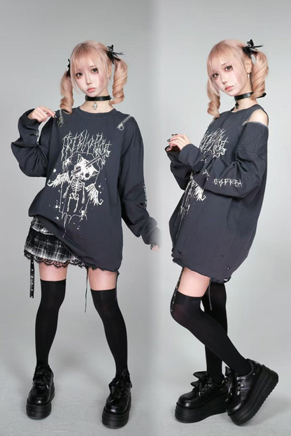 ピュアダークディストレストトップス