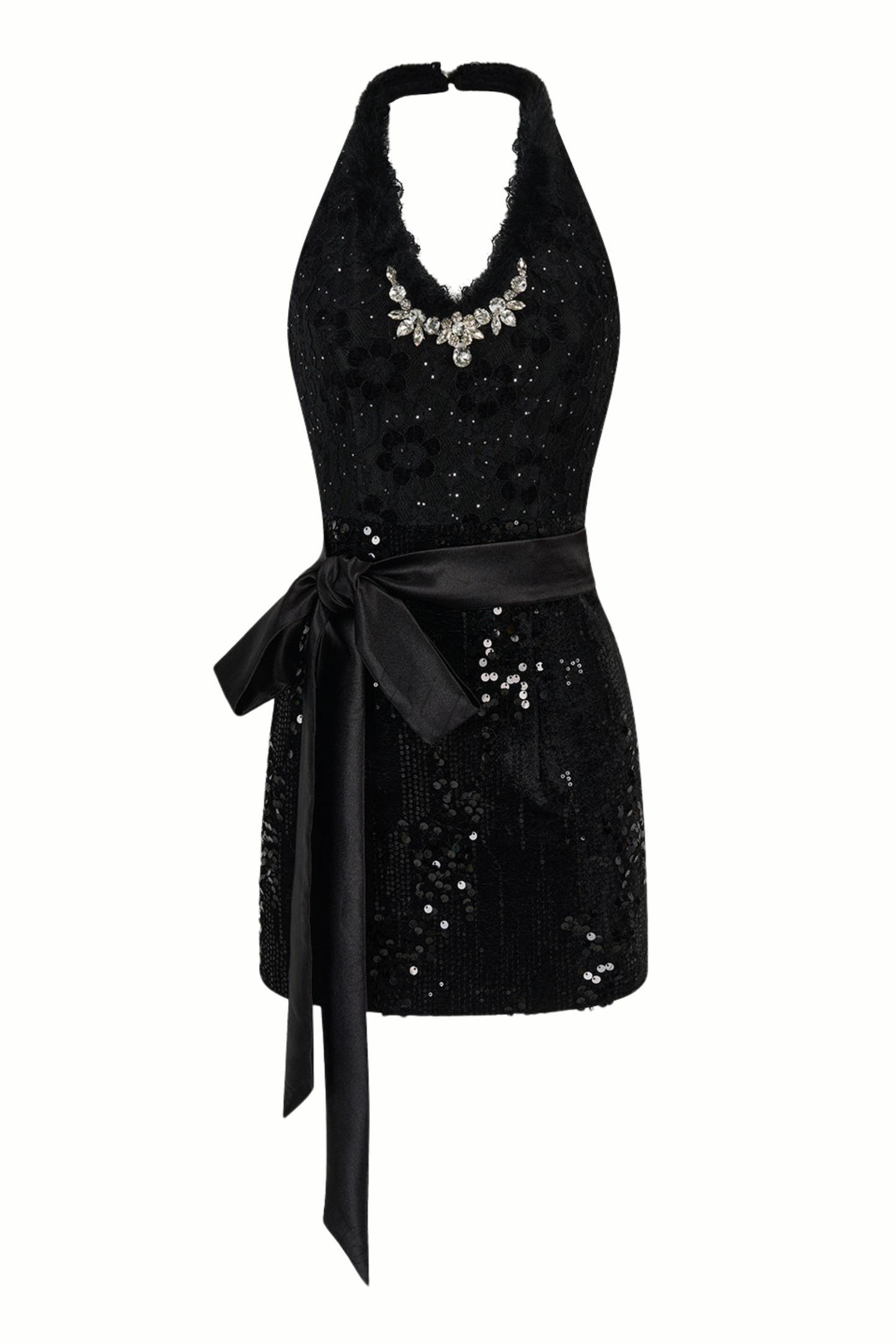 French mode tight dress + fur coat