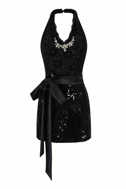 French mode tight dress + fur coat