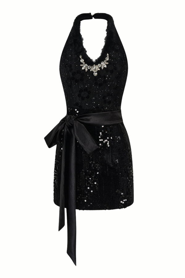 French mode tight dress + fur coat