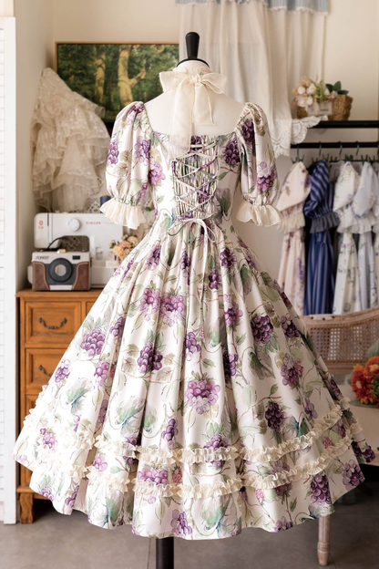 Forest Grape Flower Retro Lolita Dress