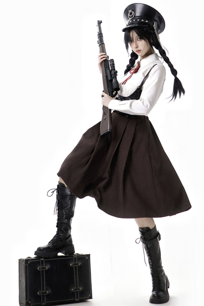 ロシアンレトロカレッジジャケット＋シャツ＋ガードル＋リボン＋スカート