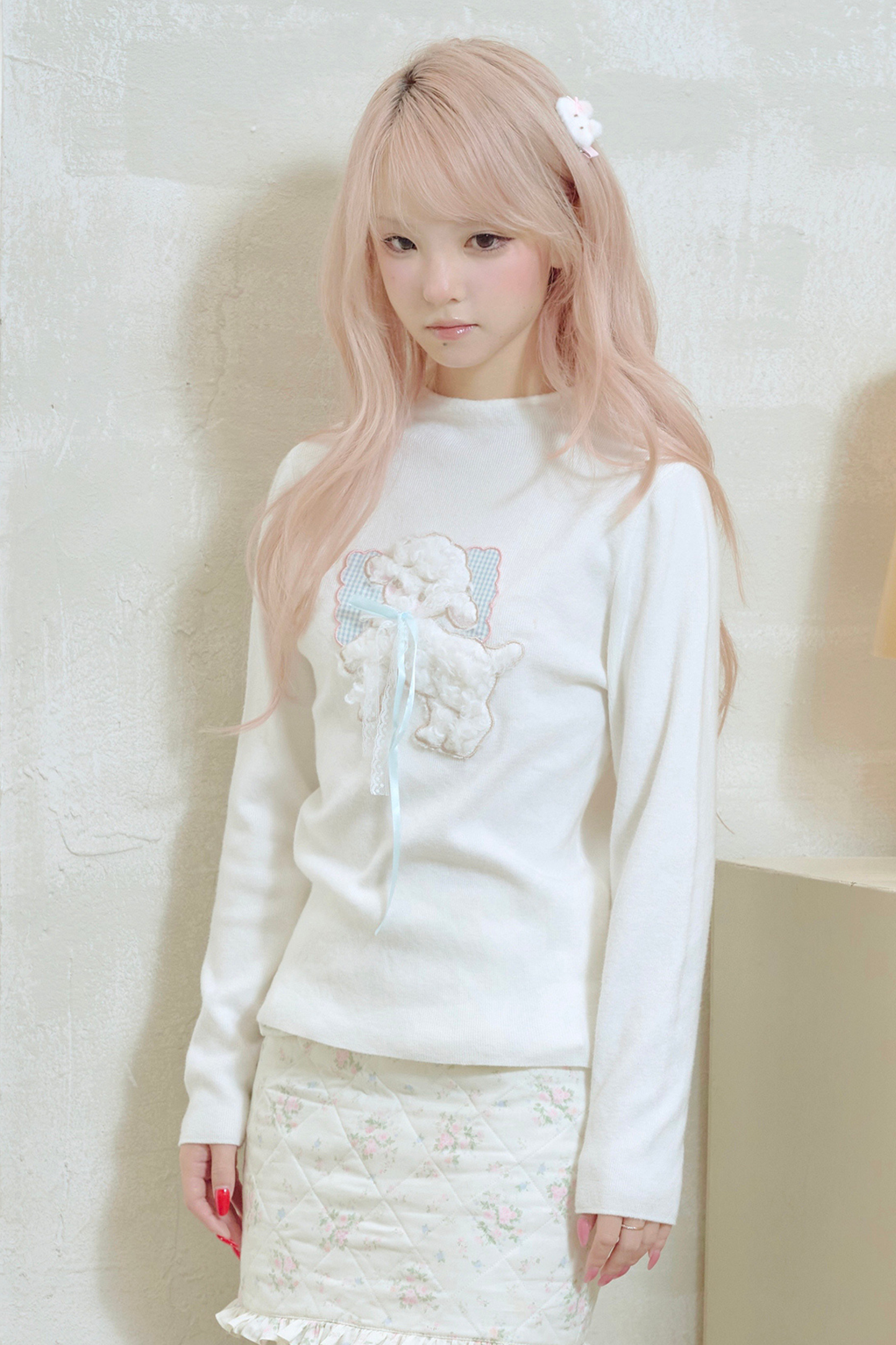 Sweet Lamb Ribbon Tight Top