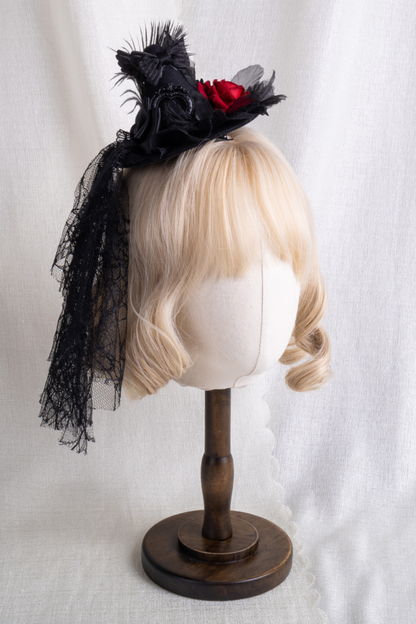 Lace Lolita Gothic Witch Hat + Hat Clip