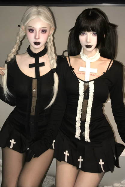 ゴシッククロスニットトップス