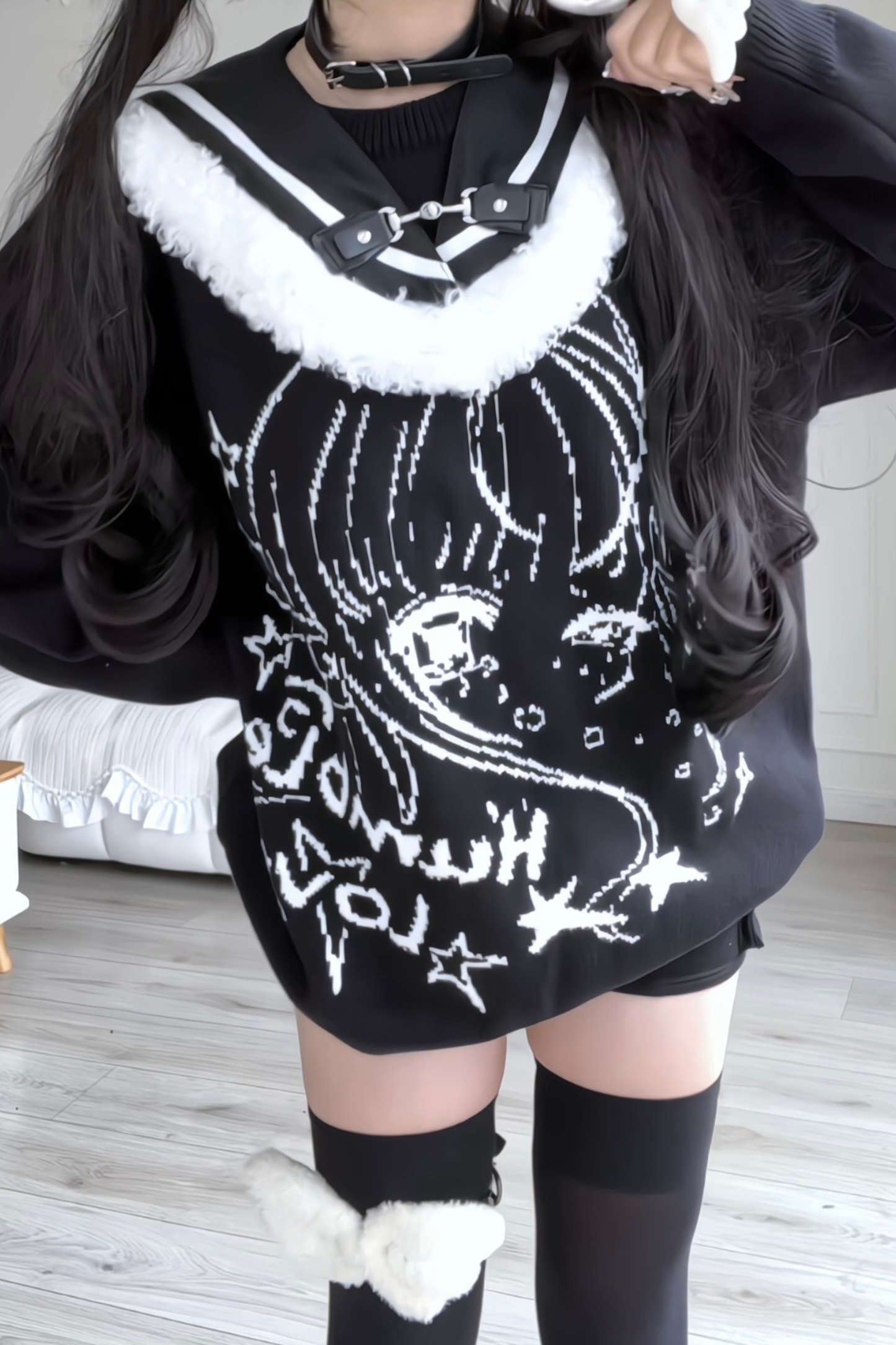 Sailor Fur Collar Anime Girl Loose Top