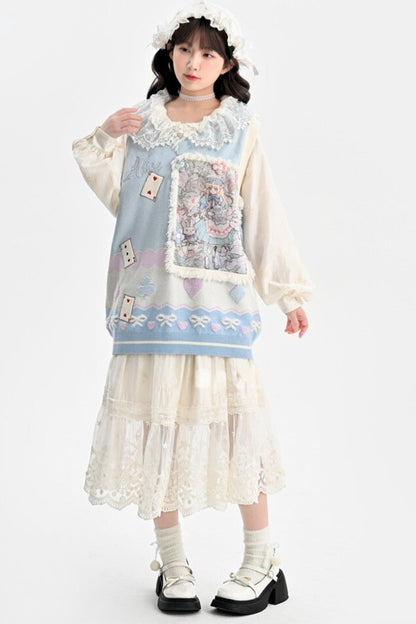 French Coat Embroidered Lace Pendulum Dress Set-Up