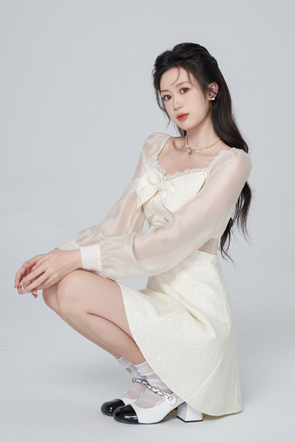 シアースイートピュアスクエアネックドレス