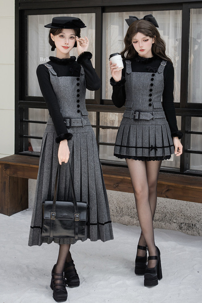 エレガントデイリーベストドレス+リボンヘアアクセサリー