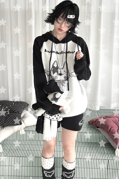 Hoodie Loose Top + Pants + Bag + Ribbon + Leg Warmers