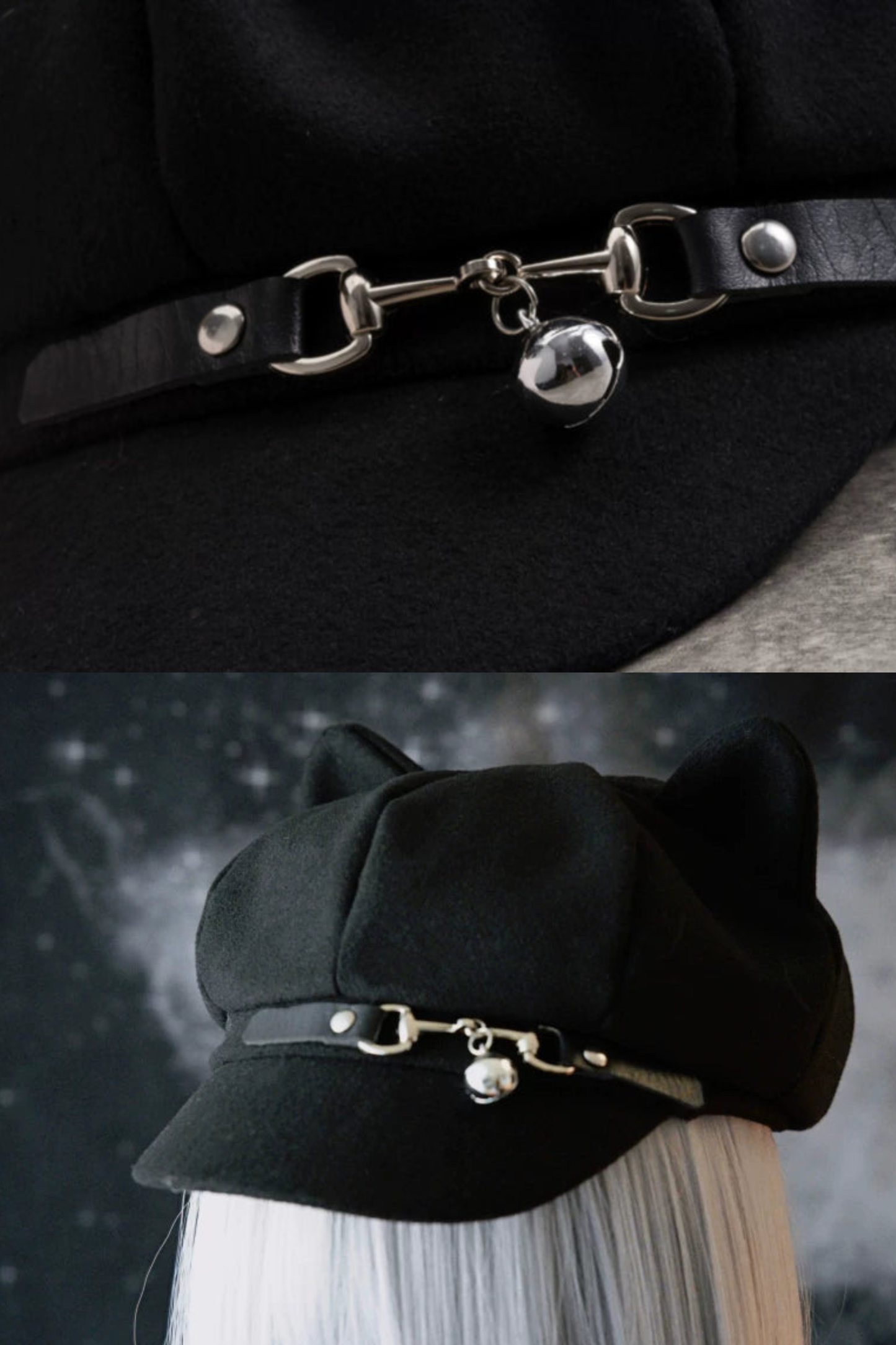 レザーバックルクラウドキャットハット