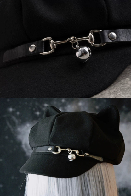 レザーバックルクラウドキャットハット