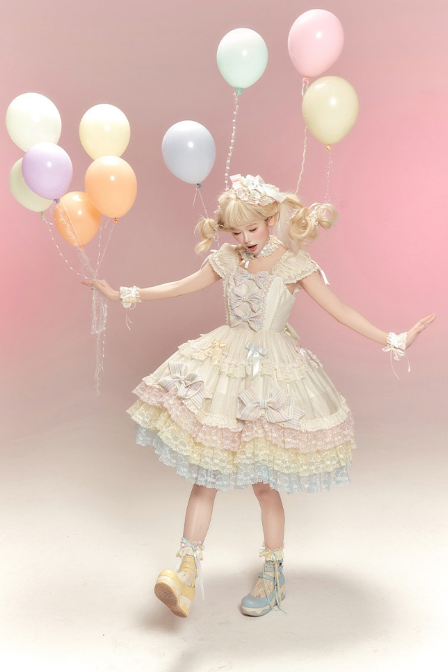 Rainbow Angel Lolita Jumper Skirt + Rainbow Dress + Monochrome Long Dress + Monochrome Jumper Skirt