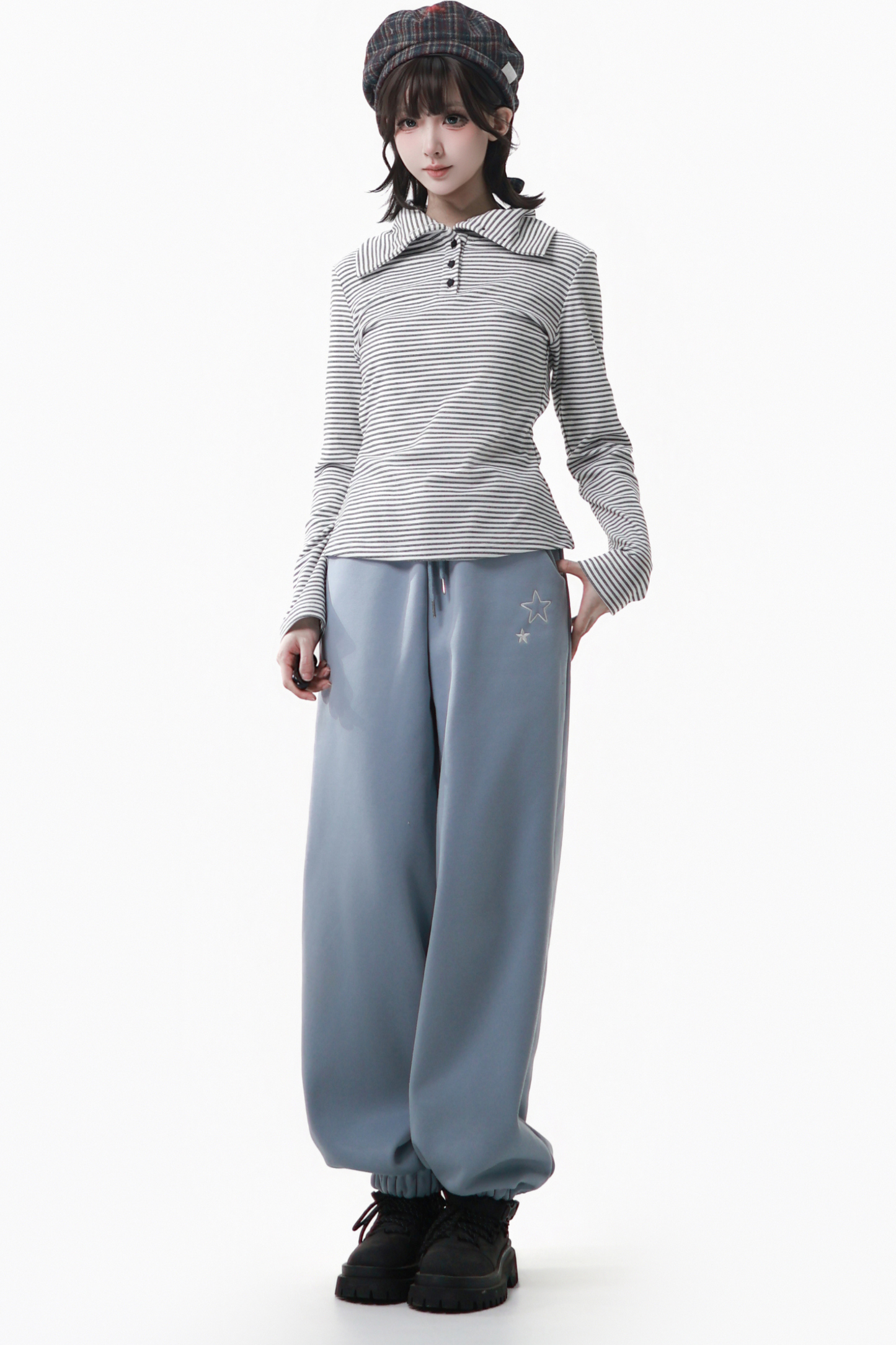 エンブロイダードスノーフレークサーマルパンツ