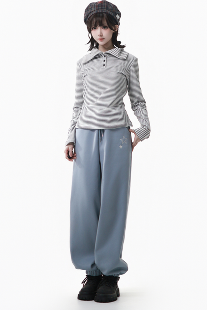 エンブロイダードスノーフレークサーマルパンツ