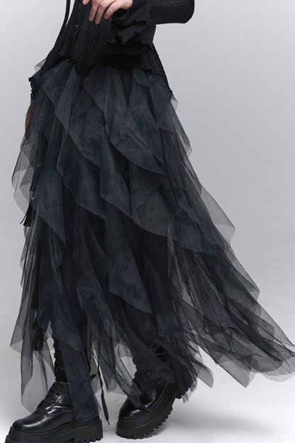 タイダイシアーフェザースカート