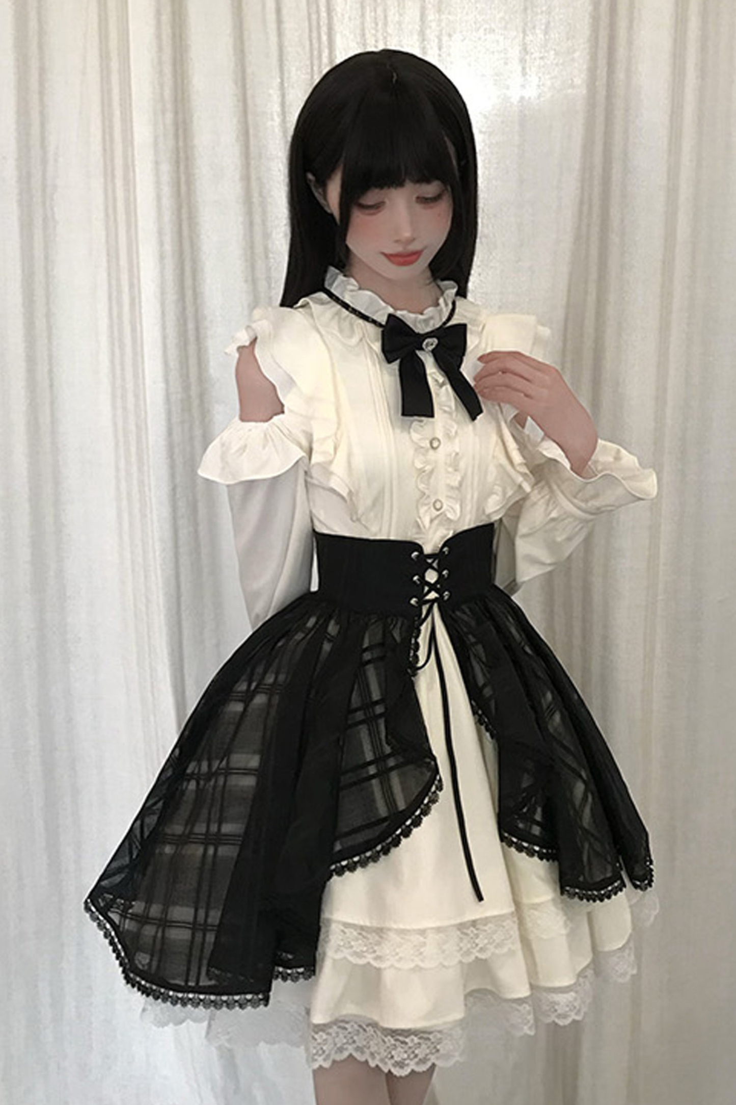 オフショルダーノーブルドレス+スカート