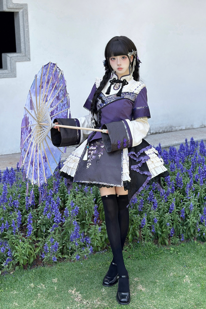 China Style Girl Lolita Top + Skirt + Catsuit + Clips