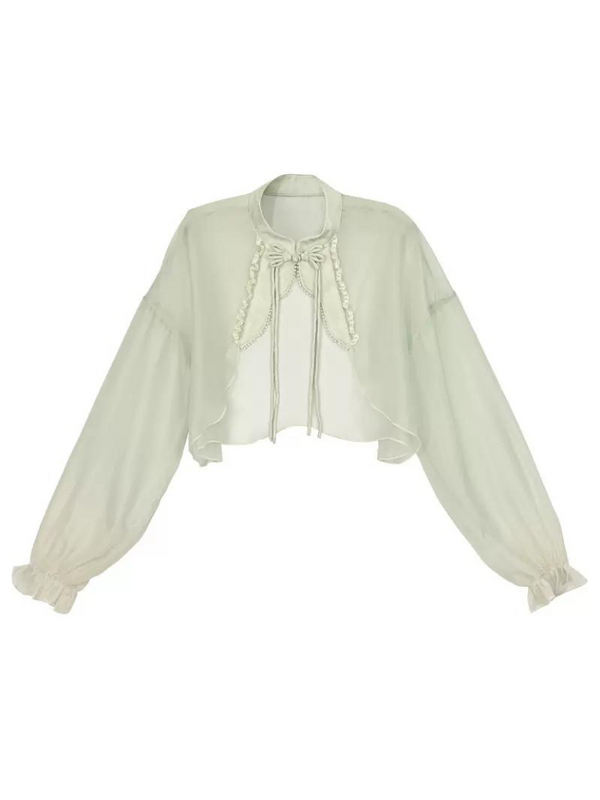 Chinese Chiffon Sheer Jacket + Floral Cami Dress