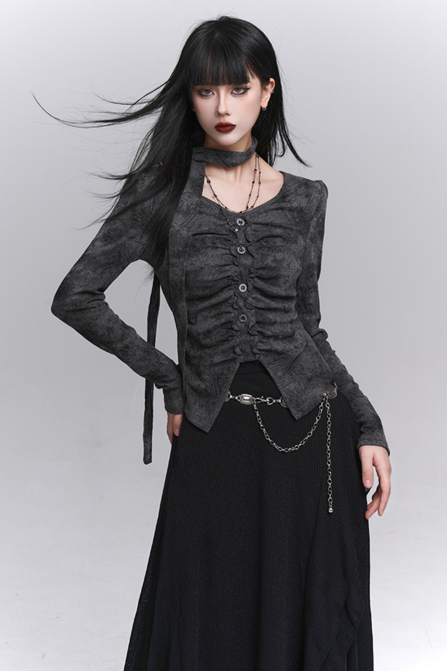 Open Neck Dark Mode Tops