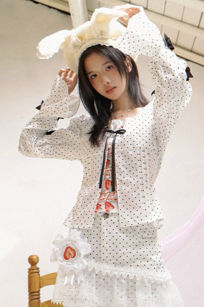 Polka Dot Plaid Blouse